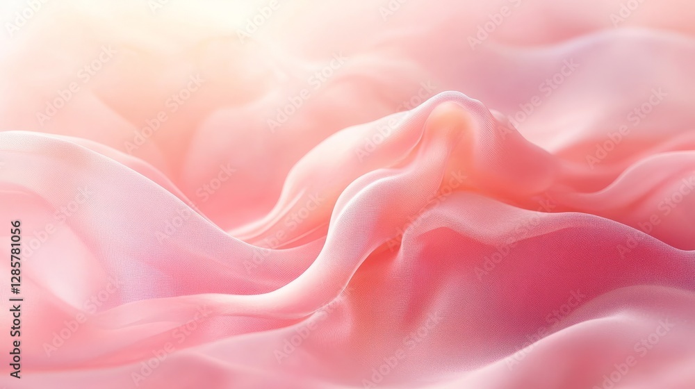 Poster a pale coral background with a subtle gradient, creating a serene, minimalist vibe with soft, diffus