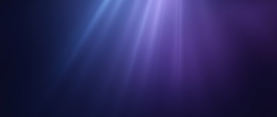 A gradient background transitioning from midnight blue to deep purple, with soft light rays emanating from the center. The effect is dramatic and atmospheric