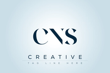 CNS abstract letter logo design. This logo is designed by three abstract letters. 