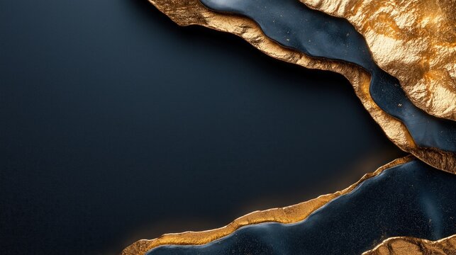 Vibrant lapis blue stone showcasing luxurious golden highlights in a polished finish with ample copyspace