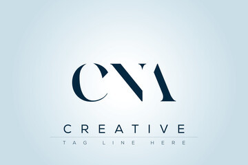 CNA abstract letter logo design. This logo is designed by three abstract letters. 