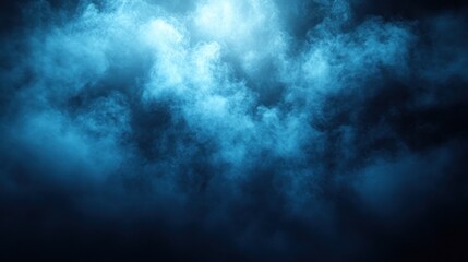 Fototapeta premium Dramatic blue smoke cloud background