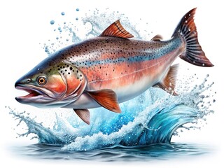 Area Trout Fishing: Salmon Leaping in Water