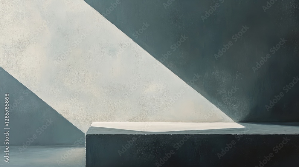 Poster a smooth grey concrete surface with barely noticeable texture, illuminated by soft overhead light, e