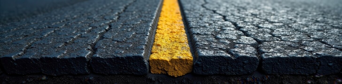 Asphalt road cross-section, layered texture detail, layers, road, section