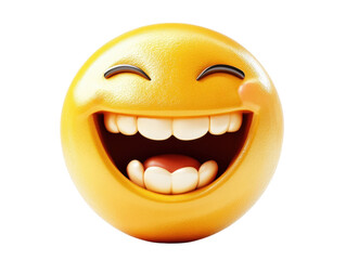 Fototapeta premium Smiling emoji with bright expression, isolated