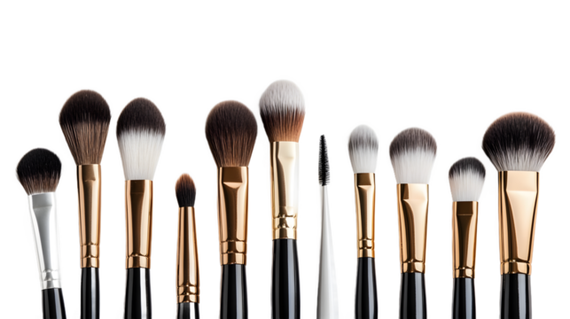 Isolated paint brushes on a white background