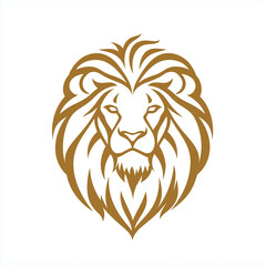 Fototapeta premium Golden Lion Head Abstract Line Art Vector Illustration