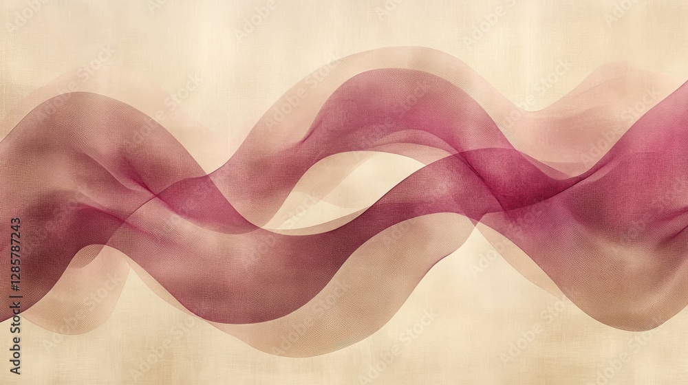 Poster abstract design of flowing lines over a cream background
