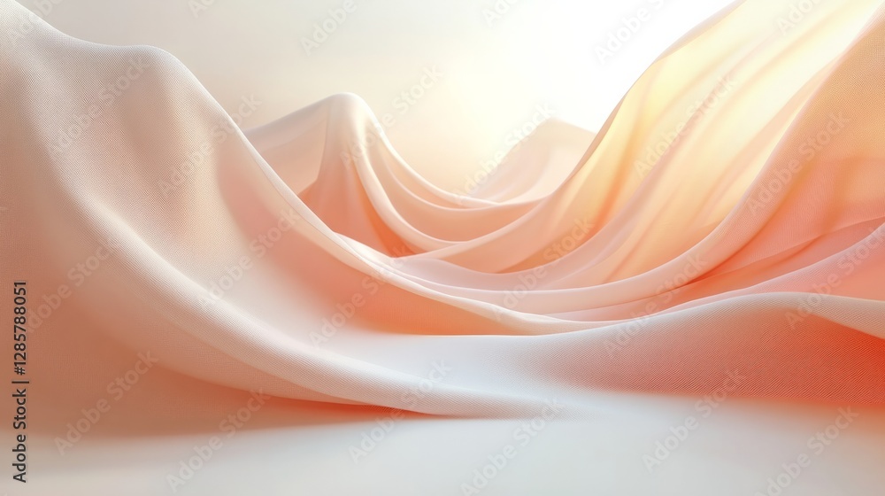 Poster a smooth off-white background with a hint of light peach, creating a soft, minimalistic atmosphere