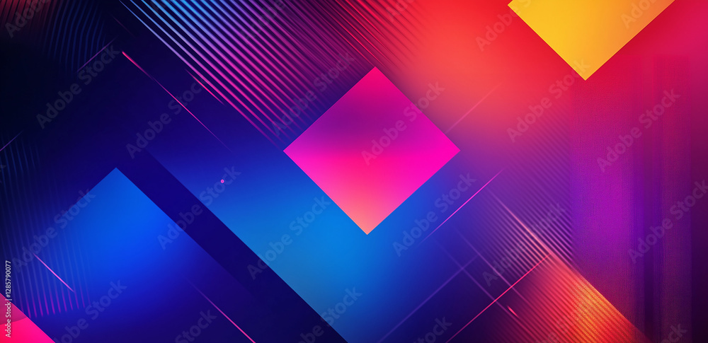 Poster abstract 3d blue purple color glitch blockchain isometric and digital cloud network technology textu