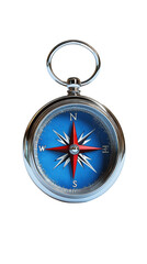 Vintage compass on blue background