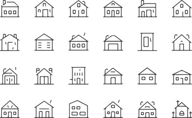 set of houses icons