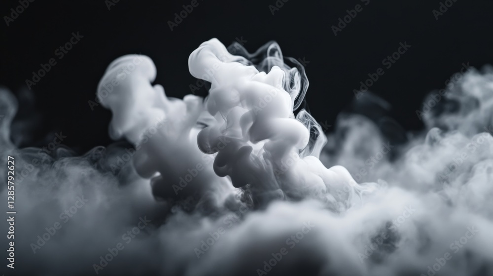Poster captivating swirling smoke action studio setting abstract photography dark environment close-up view