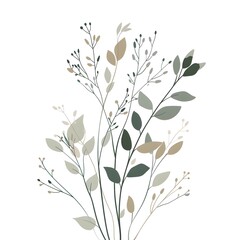Elegant Latanier Plant with Minimal White Background