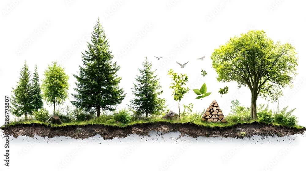 Poster comprehensive infographic visualizing the annual tree loss and deforestation trends with visual elem
