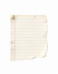 Distressed Vintage Lined Notebook Paper for Creative Projects and Scrapbooking on Transparent Background