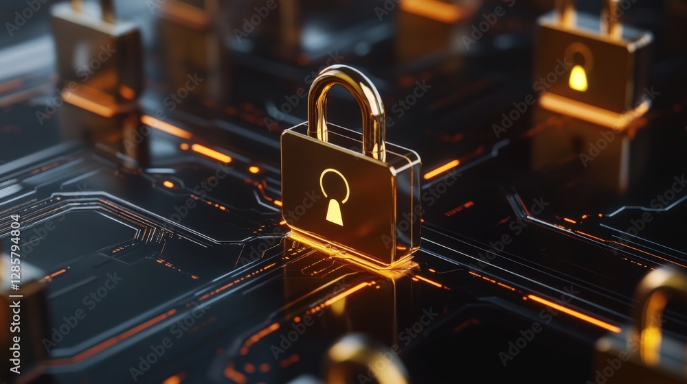 Poster cybersecurity measures in digital infrastructure online environment graphic design futuristic viewpo