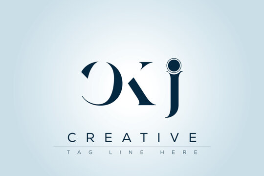CKJ abstract letter logo design. This logo is designed by three abstract letters. 