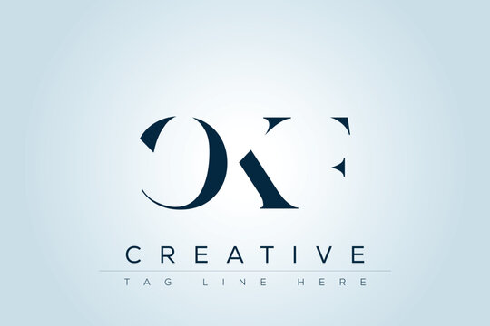 CKF abstract letter logo design. This logo is designed by three abstract letters. 