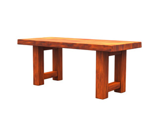 Wooden table, white isolate background