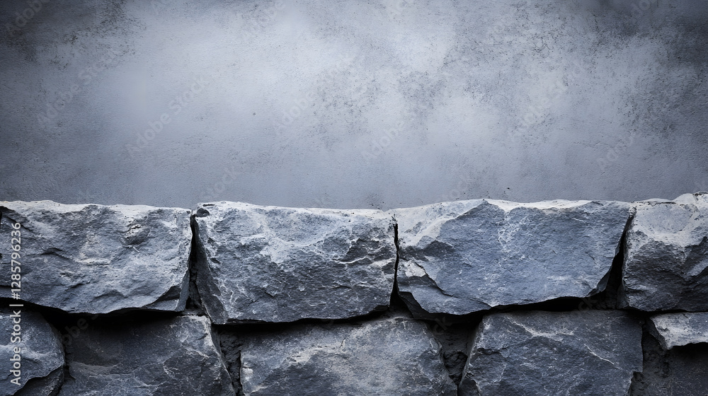 Poster Stone Wall with Textured Grey Surface in Minimalist Setting : Generative AI