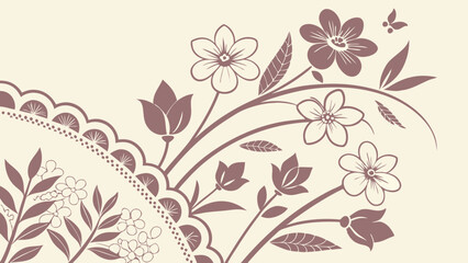 Create a floral lace pattern in white and cream tones, perfect for elegant invitations.