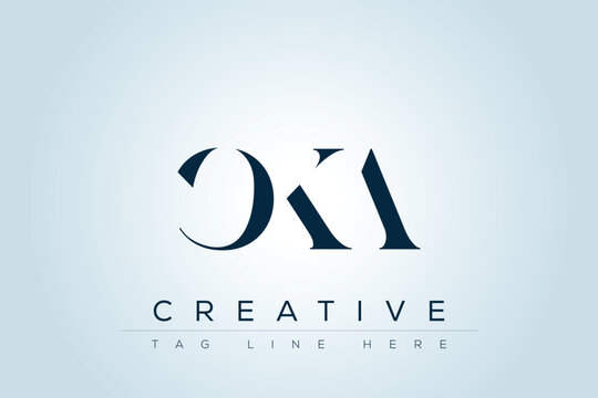 CKA abstract letter logo design. This logo is designed by three abstract letters. 