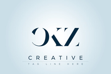 CKZ abstract letter logo design. This logo is designed by three abstract letters. 