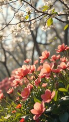 Obraz premium A Lush and Dreamy Spring Scene Filled with Natural Light and Rich Colors