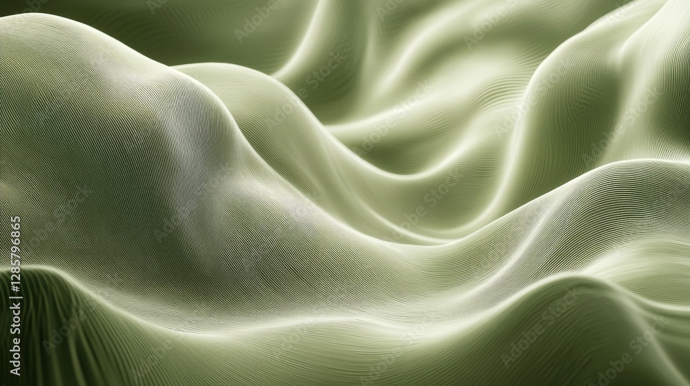 Poster a flowing fabric with texture and waves creating a landscape