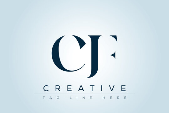 CJF abstract letter logo design. This logo is designed by three abstract letters. 