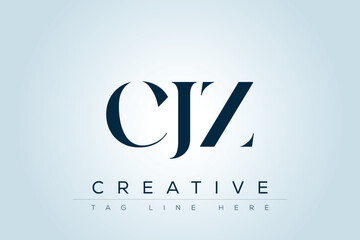 CJZ abstract letter logo design. This logo is designed by three abstract letters. 