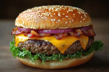 Crafting the ultimate cheeseburger a culinary delight kitchen food photography close-up flavorful concept