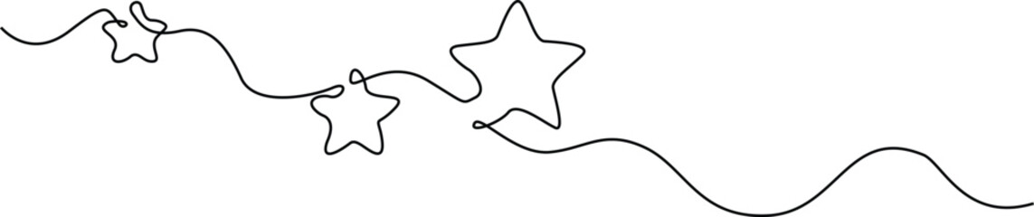 Star icon line continuous. Continuous outline of a star icon. One line star icon, Vector illustration. EPS 10.