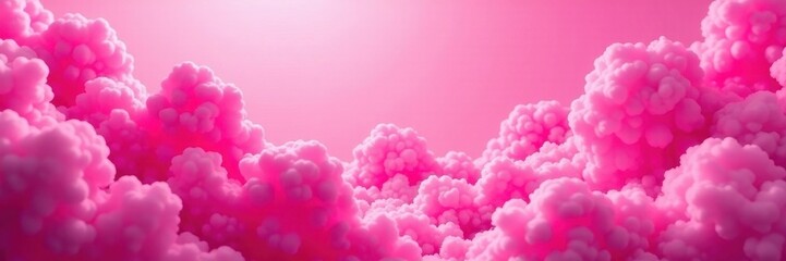 Fototapeta premium Vibrant pink backdrop, abstract form, swirling clouds, geometric shapes , fantasy, unique