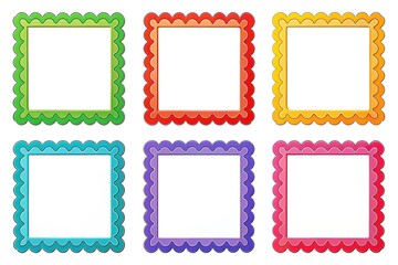 Scallop Edge Frames Borders Set Collection