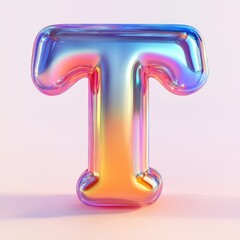 Modern Acrylic Letter T Sculpture
