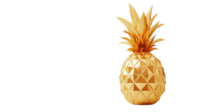 Decorative golden pineapple sculpture perfect for home decor or tropical-themed events