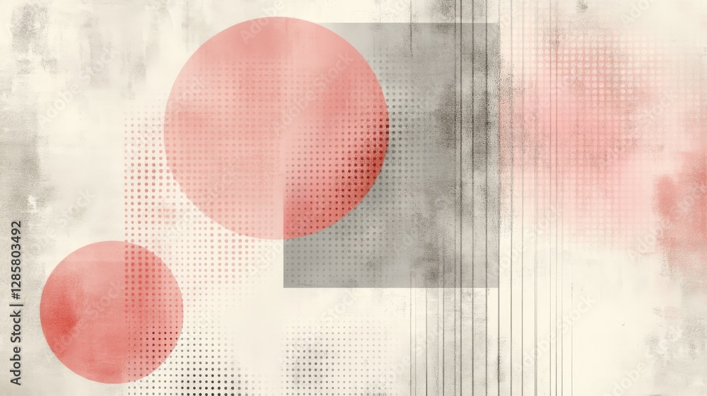 Poster geometric shapes and colors compose an abstract art design