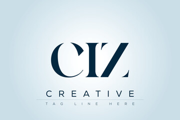 CIZ abstract letter logo design. This logo is designed by three abstract letters. 