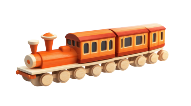 Colorful wooden toy train designed for young children to encourage imaginative play and motor skills development