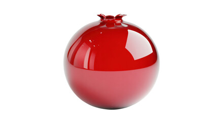 Modern red ceramic vase with glossy finish and unique design displayed on a white background