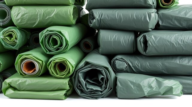 Sustainable Waste Bags - Green Gray Plastic Rolls