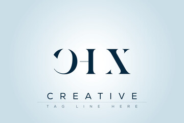 CHX abstract letter logo design. This logo is designed by three abstract letters. 