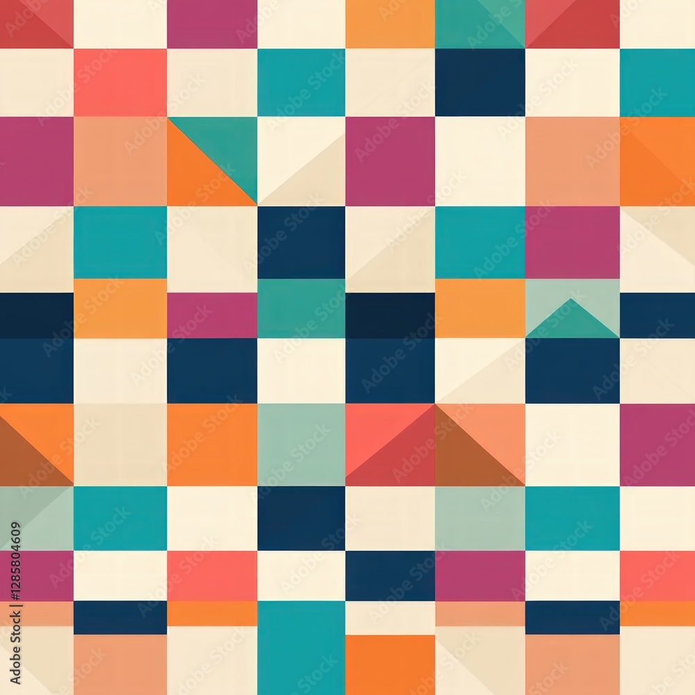Aufkleber colorful geometric pattern with abstract squares and triangles