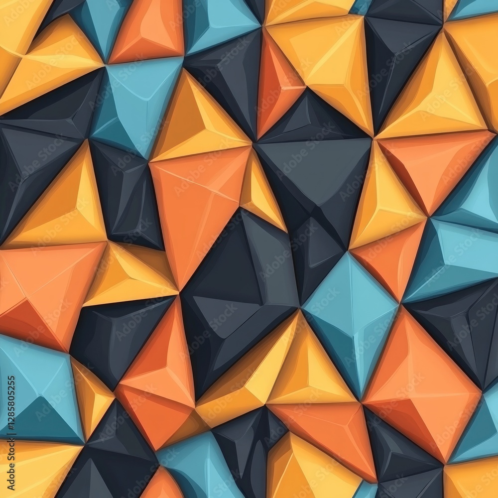 Aufkleber abstract geometric pattern in bright and dark tones of color
