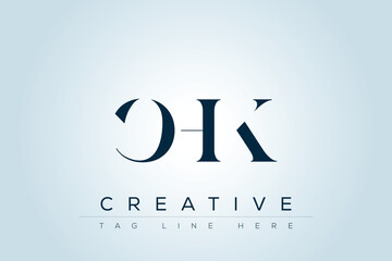 CHK abstract letter logo design. This logo is designed by three abstract letters. 