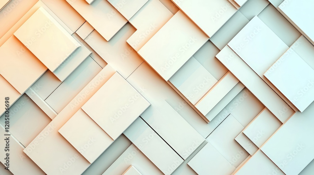 Poster abstract geometric shapes in light tones with layered textures