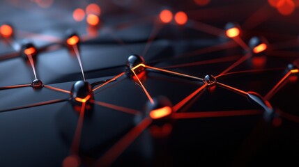 Exploring dynamic network connections digital realm abstract visualization tech environment close-up perspective innovation concept